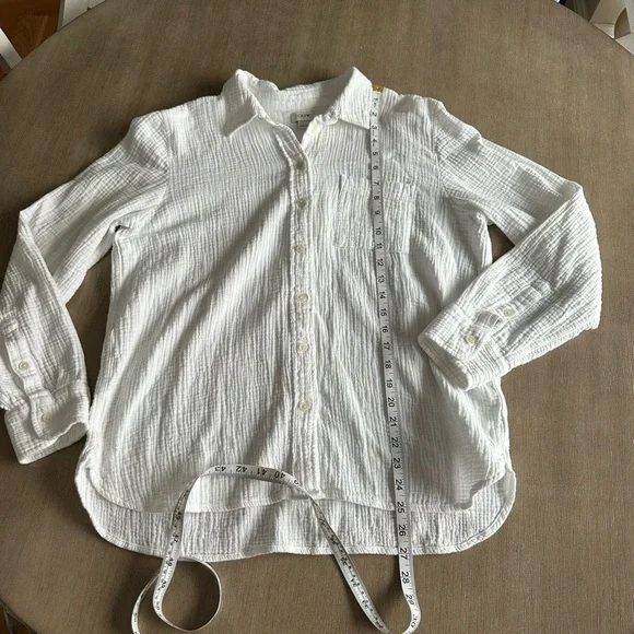 J. Crew large women’s crepe White Button-Up Shirt - Picture 3 of 4
